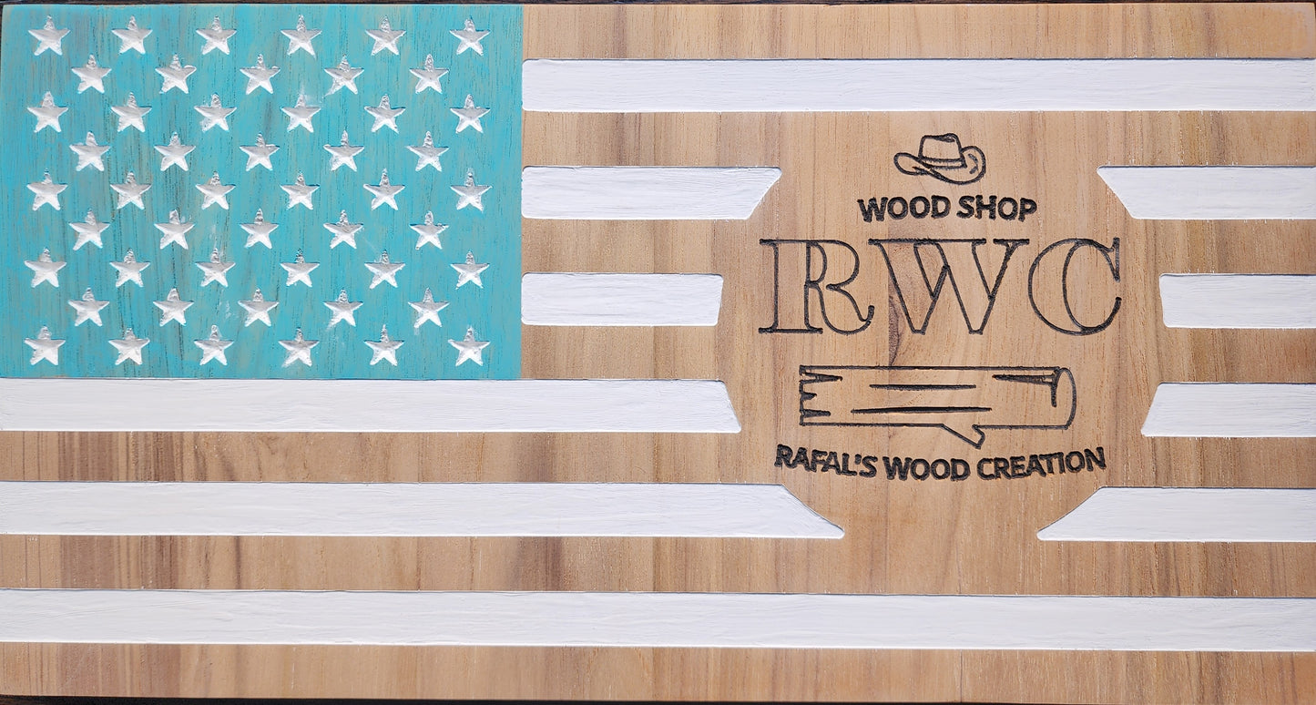 Handcrafted US Flag  4"x7 1/2"